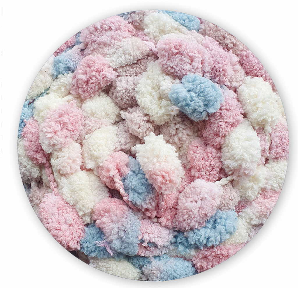 James C. Brett Munchkin Super Chunky Pom Pom Yarn - Ultra-Soft 100% Polyester for Cozy Texture & Playful Pom-Pom Details - Perfect for Blankets, Cushions, & Accessories
