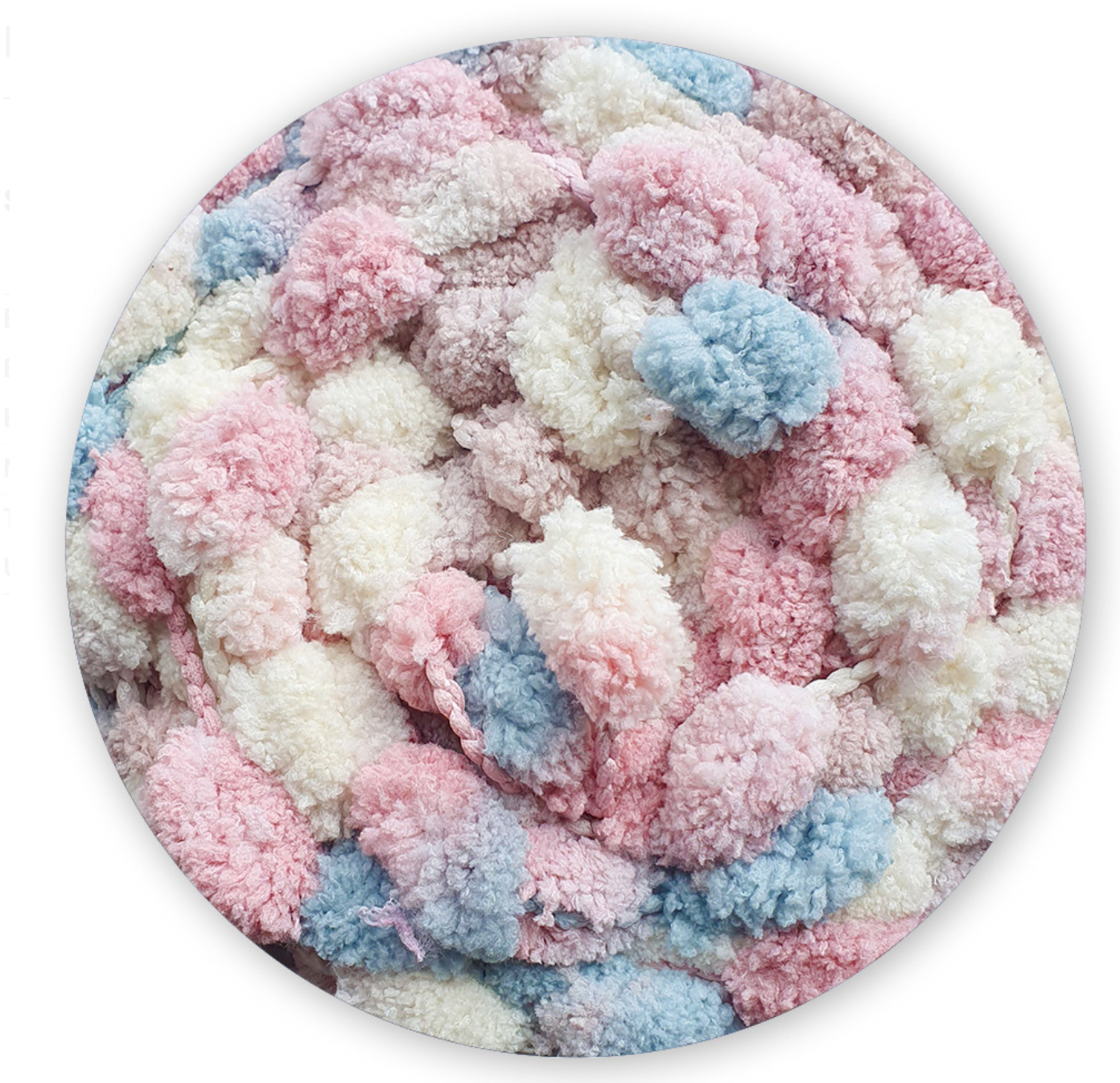 James C. Brett Munchkin Super Chunky Pom Pom Yarn - Ultra-Soft 100% Polyester for Cozy Texture & Playful Pom-Pom Details - Perfect for Blankets, Cushions, & Accessories