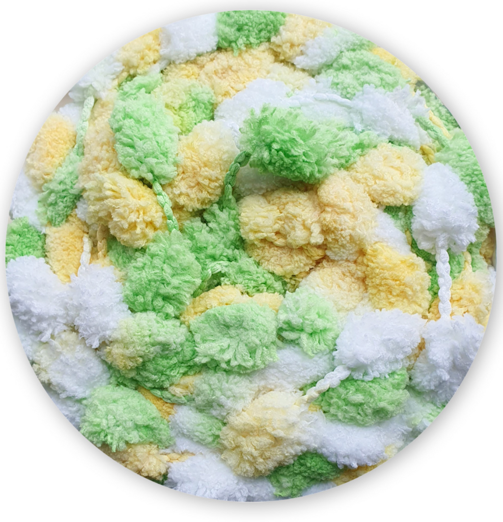 James C. Brett Munchkin Super Chunky Pom Pom Yarn - Ultra-Soft 100% Polyester for Cozy Texture & Playful Pom-Pom Details - Perfect for Blankets, Cushions, & Accessories