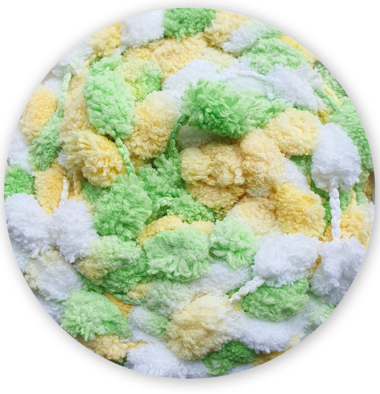 James C. Brett Munchkin Super Chunky Pom Pom Yarn - Ultra-Soft 100% Polyester for Cozy Texture & Playful Pom-Pom Details - Perfect for Blankets, Cushions, & Accessories