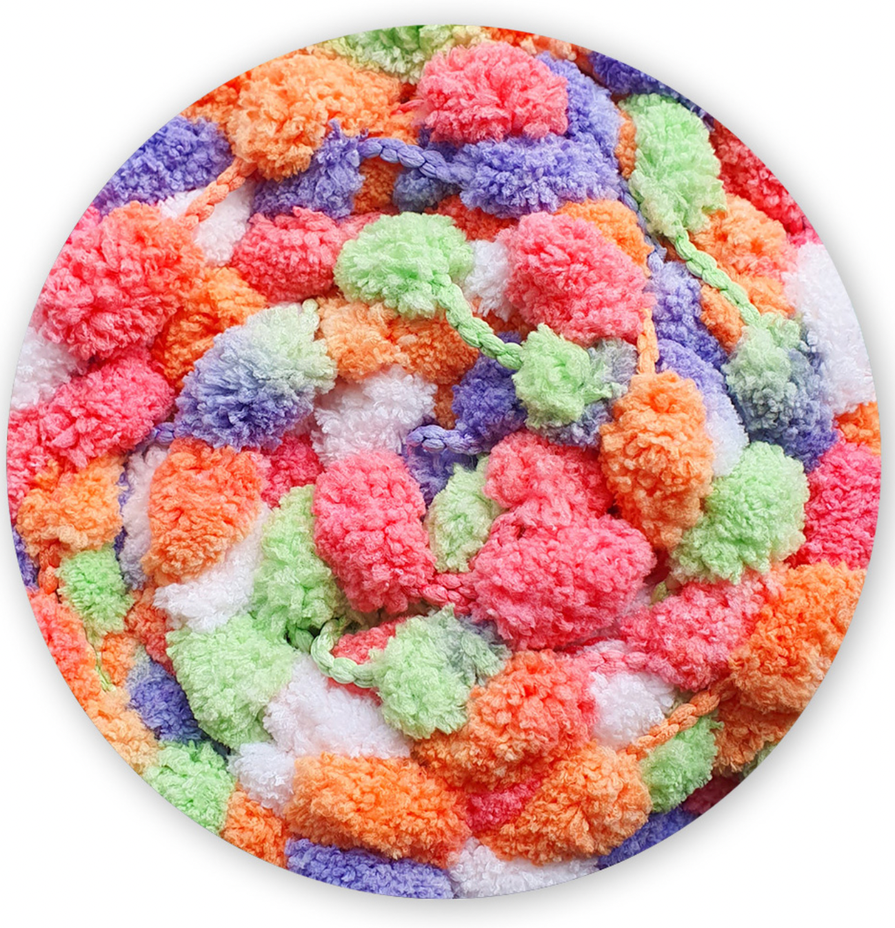 James C. Brett Munchkin Super Chunky Pom Pom Yarn - Ultra-Soft 100% Polyester for Cozy Texture & Playful Pom-Pom Details - Perfect for Blankets, Cushions, & Accessories