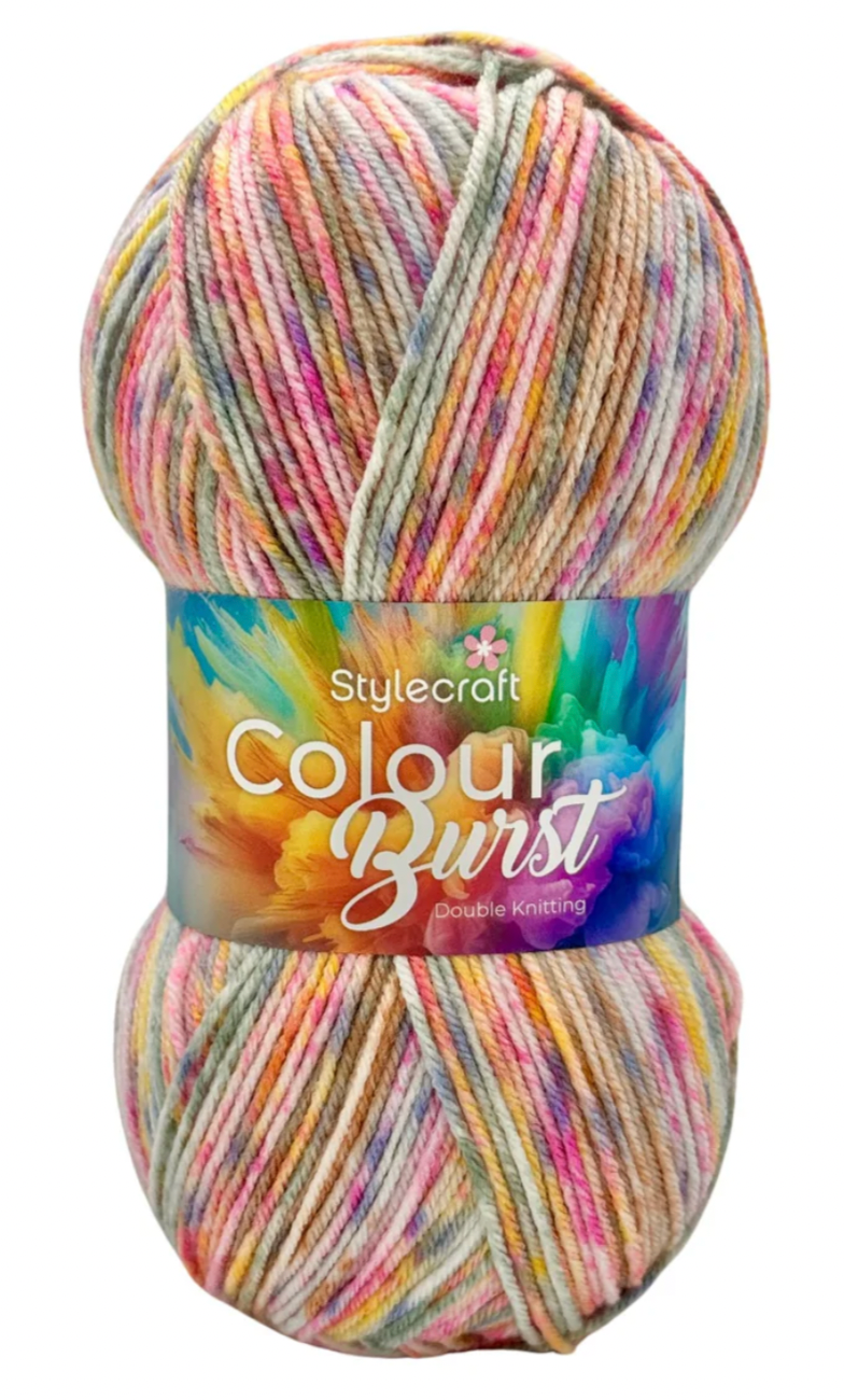 Stylecraft Colour Burst Double Knitting Yarn 100g Ball, 100% Acrylic