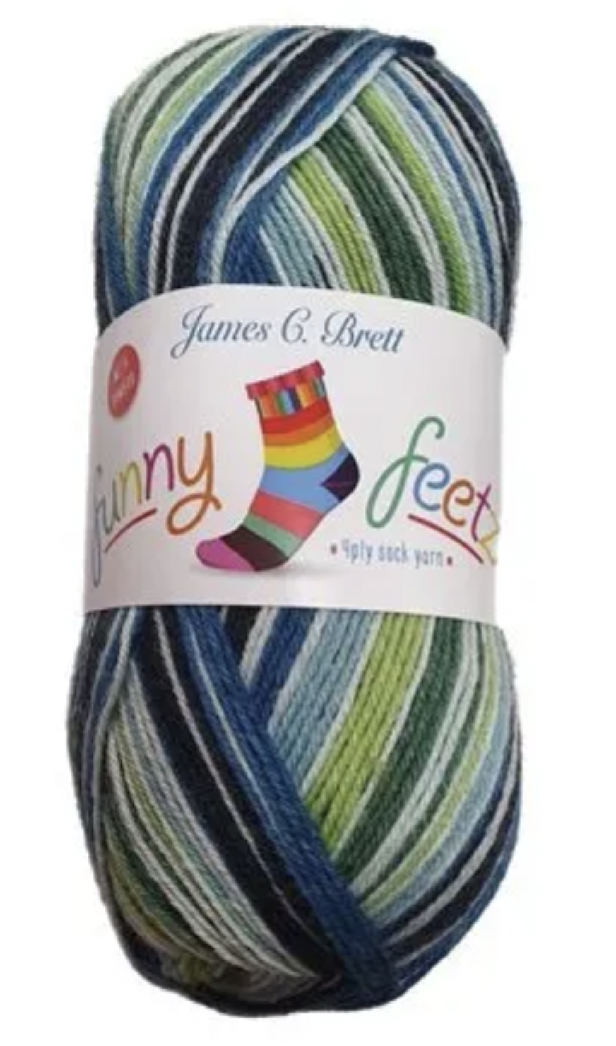 James C Brett Funny Feetz with Bamboo Yarn 100g Ball