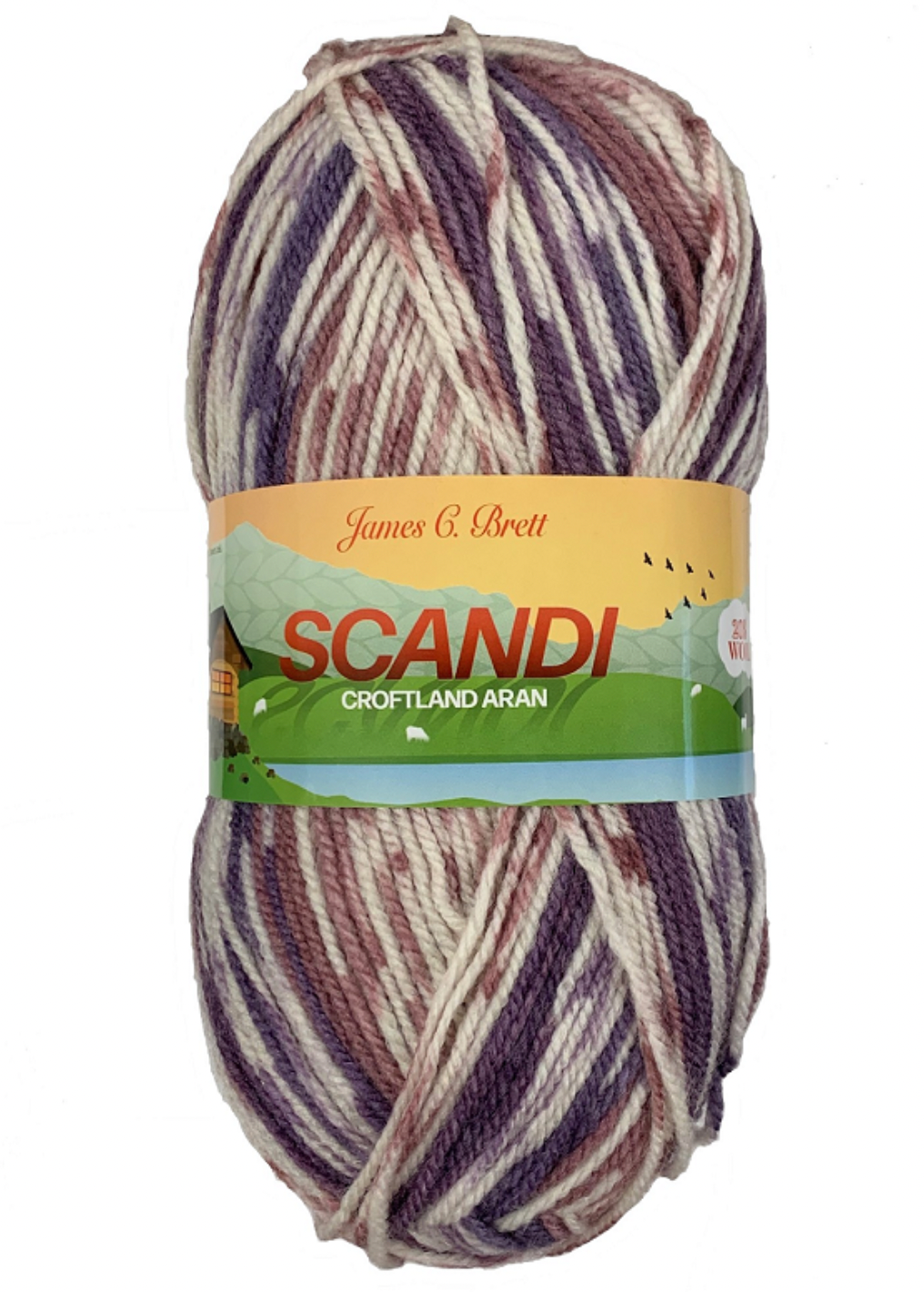 James C Brett Scandi Aran Yarn, 150g Ball, 80% Acrylic 20% Wool