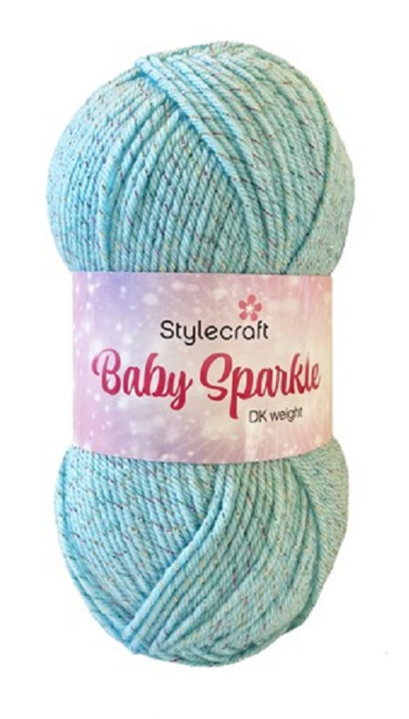 Stylecraft Baby Sparkle DK Yarn, 100g Ball, 98% Acrylic, 2% Lurex