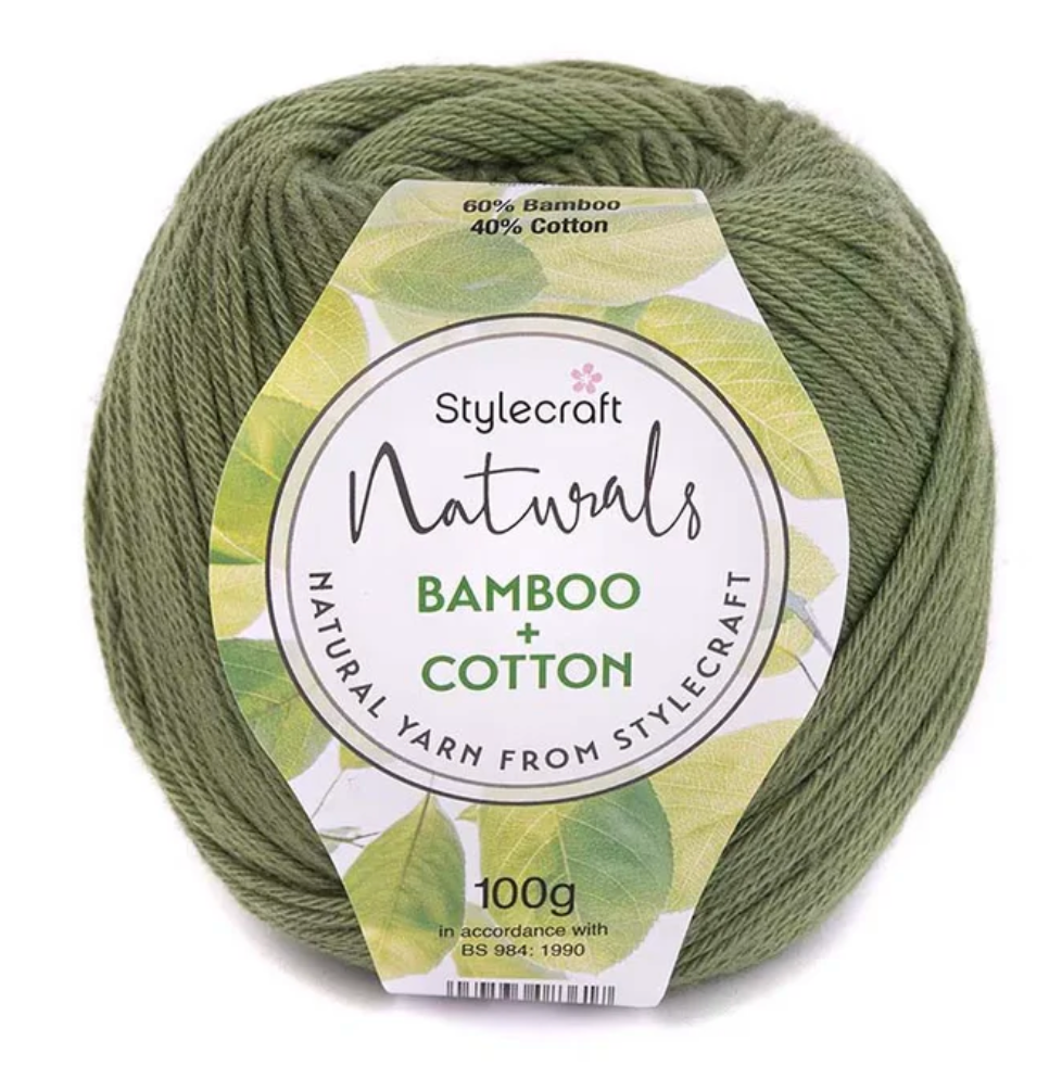Stylecraft Natural Bamboo &amp; Cotton – Soft, Eco-Friendly Yarn, 100g Ball, 60% Bamboo-40% Cotton