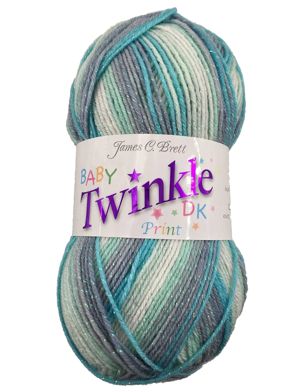 James C. Brett Baby Twinkle Print DK – Soft Sparkle Baby Yarn, 100g Ball, 66% Acrylic / 29% Polyamide / 5% Polyester
