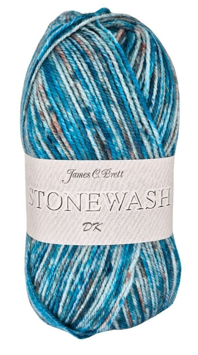 James C Brett Stonewash Double Knitting Yarn 100g Ball, 100% Acrylic