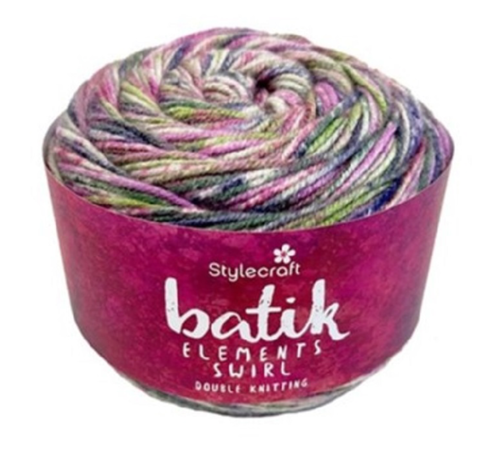 Stylecraft Batik Elements Swirl – Self-Patterning Double Knitting Yarn, 100g Ball, 80% Premium, Acrylic 20% Wool