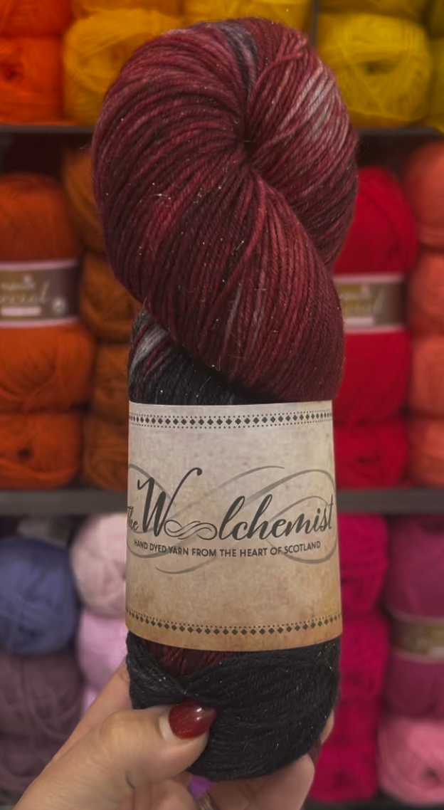 The Woolchemist Hand-Dyed Sparkle Sock Yarn – 4ply