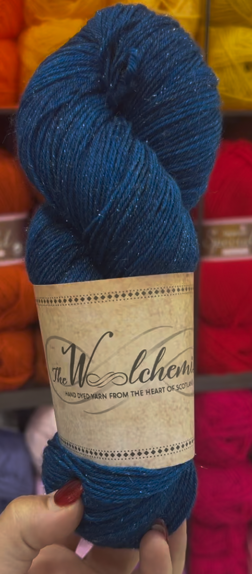 The Woolchemist Hand-Dyed Sparkle Sock Yarn – 4ply