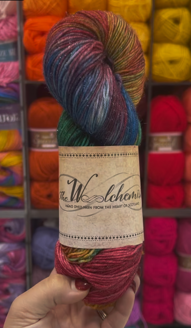 The Woolchemist Hand-Dyed Sparkle Sock Yarn – 4ply