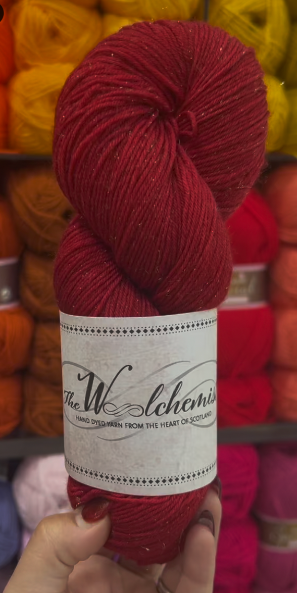 The Woolchemist Hand-Dyed Sparkle Sock Yarn – 4ply