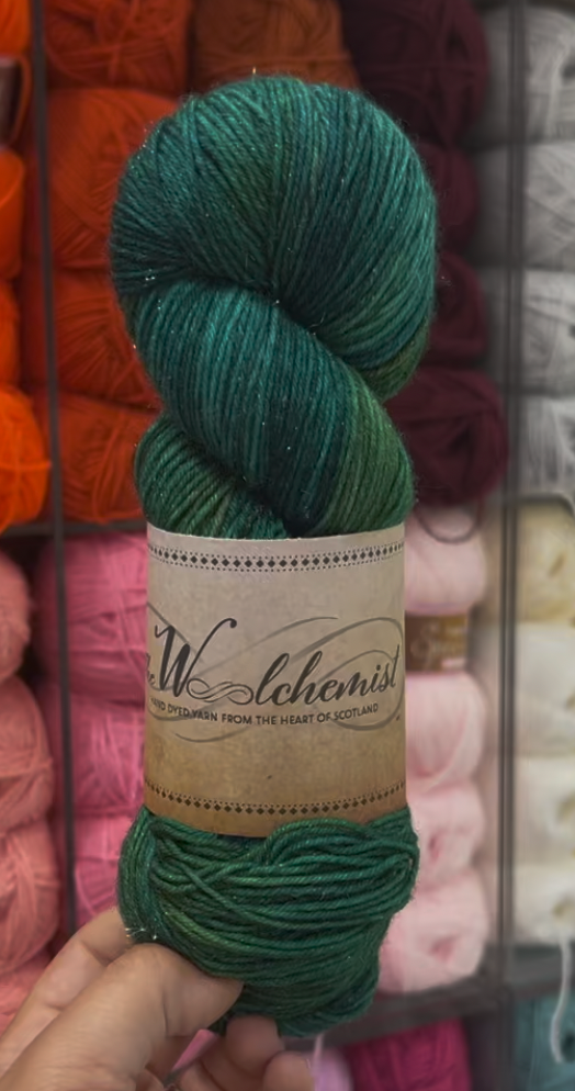 The Woolchemist Hand-Dyed Sparkle Sock Yarn – 4ply