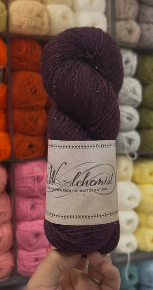 The Woolchemist Hand-Dyed Sparkle Sock Yarn – 4ply
