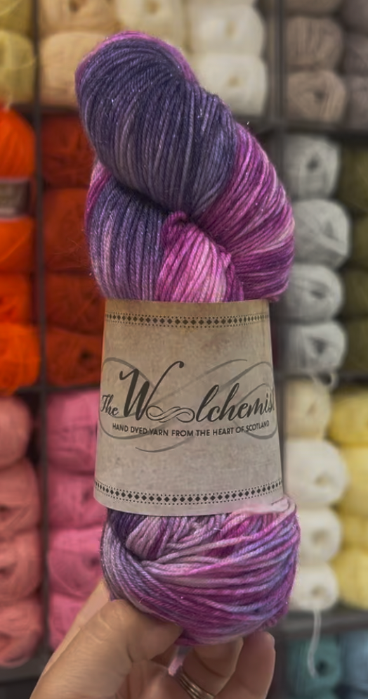 The Woolchemist Hand-Dyed Sparkle Sock Yarn – 4ply