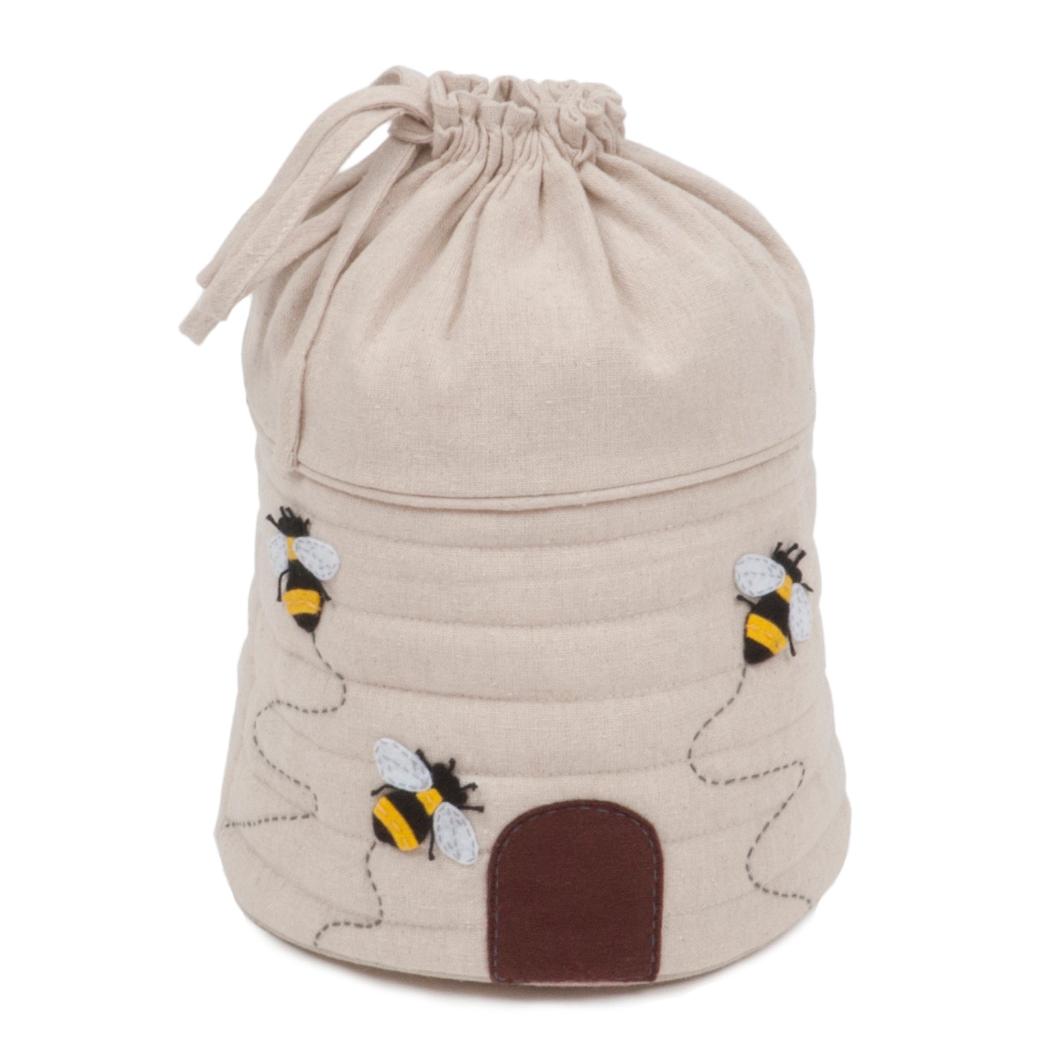 Appliqué: Hive: Bee Craft Bag: Round: Drawstring